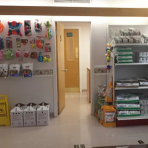 Pet food and toys at Wasilla Veterinary Clinic